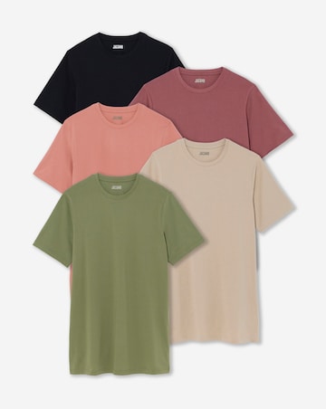 5 Pack Multi Crew Neck T-Shirts Long