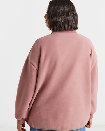 Dusty Pink Micro Fleece Bomber Jacket