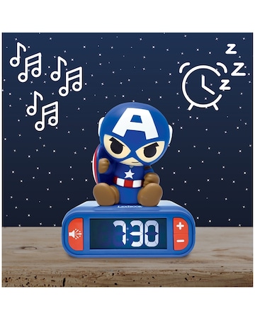Captain America Night Light Alarm Clock