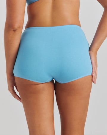 Pretty Secrets (5 Pack) Cotton Comfort Short Knickers Blue Multi