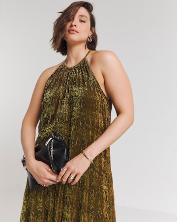 Simply Be Bronze Foil Trapeze Maxi Dress