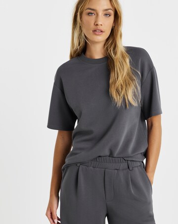 Simply Be Slate Grey Luxe Modal Short Sleeve Sweatshirt