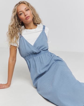 Simply Be Blue Wrap Front Midi Dress