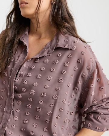 Simply Be Mauve Oversized Dobby Shirt