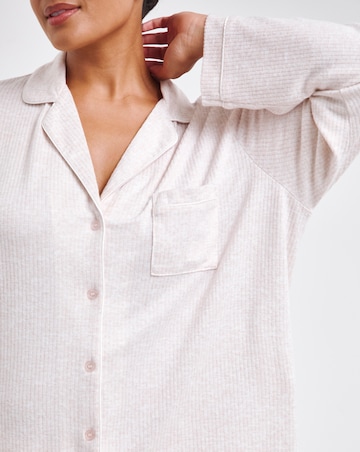 Pretty Secrets Brushed Ribbed Button Through Pyjama Set