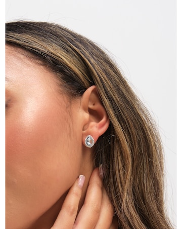 Jon Richard Silver Plated and Aqua Pear Drop Trio Set - Gift Box