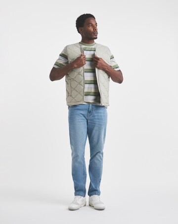 Union Yarn Dyed Stripe T-Shirt -Khaki