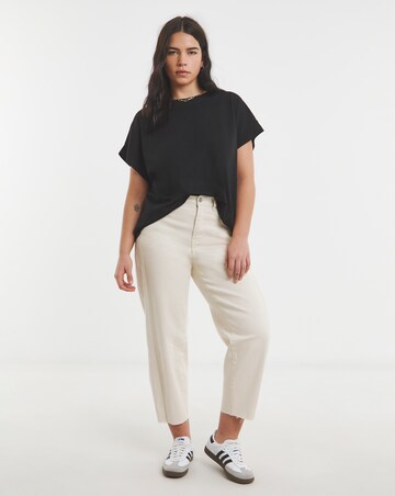 Simply Be Black Boxy Pure Cotton T-Shirt