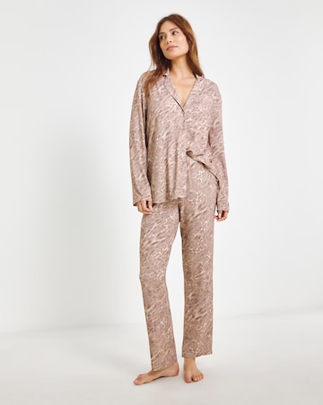 Soft Viscose Blend Pyjama Set Leopard Print