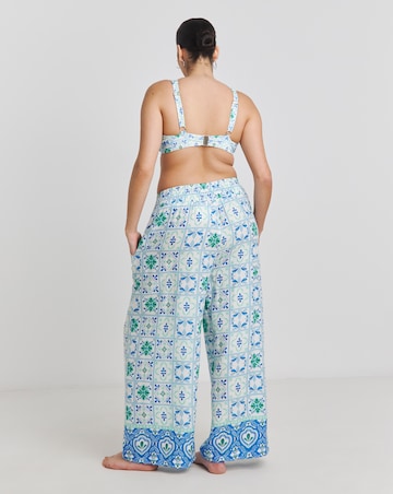 Beach To Beach Tile Print Wide Leg Beach Trousers