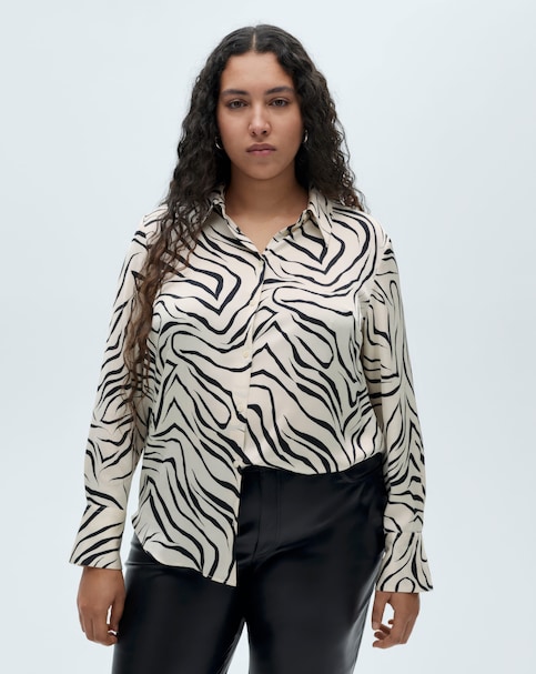 Mango Ideale Zebra Print Shirt