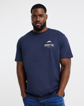 Jack & Jones Mount Fuji Back Graphic T-Shirt - Navy