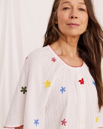 Julipa Embroidered Cotton Cheesecloth Top