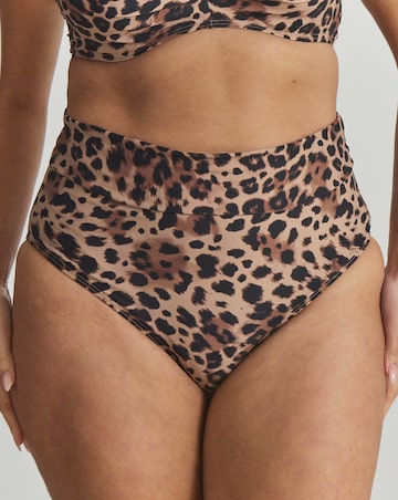 MAGISCULPT Medium Control Foldover Bikini Bottoms Leopard Print