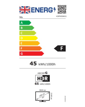 TCL 43In 43PF650K LED 4K HDR PRO Smart Fire TV with Freely