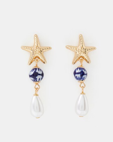Accessorize Starfish Pearl Drop Earrings