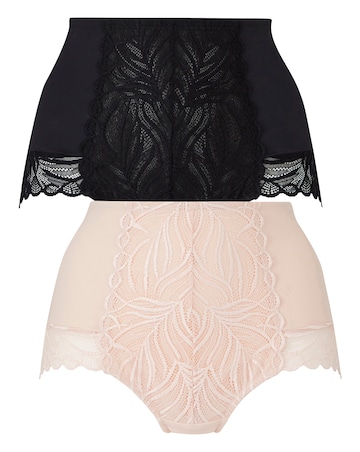 MAGISCULPT Firm Control (2 Pack) Tummy Control High Waist Briefs Blush/Black