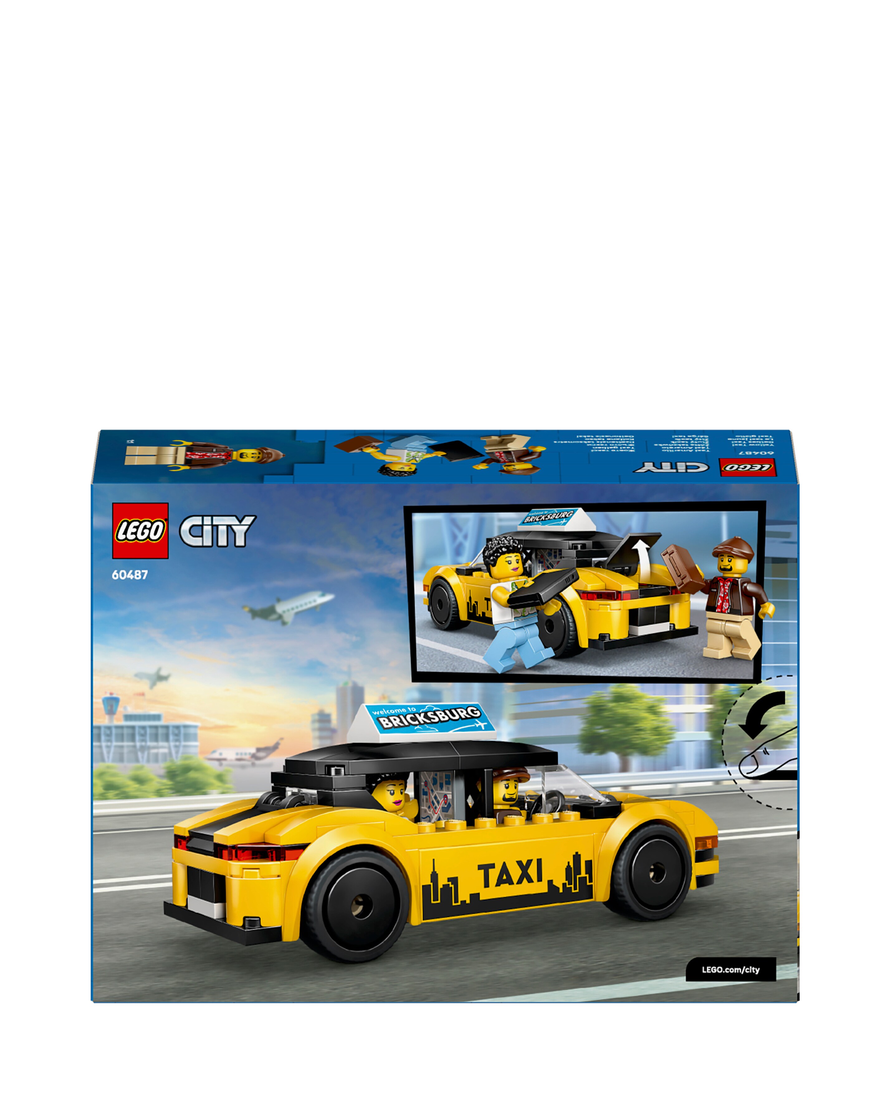 LEGO City Yellow Taxi Toy - Model Car with Minifigures 60487