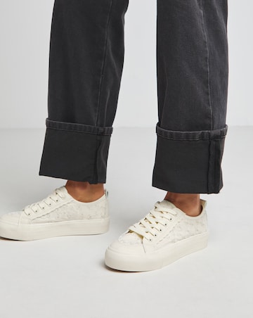Shawnee Mesh Lace Up Trainers - Wide Fit (E)