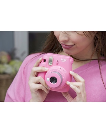 Fujifilm Instax Mini 9 Instant Camera with 10 Shot Heart Sketch Film Pack - Pink