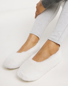 Brandy Fluffy Ballerina Slippers -  Wide Fit (E)