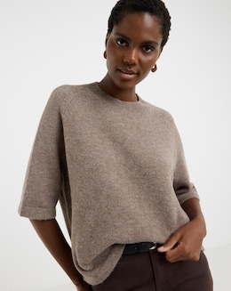 Mocha Short Sleeve Jumper