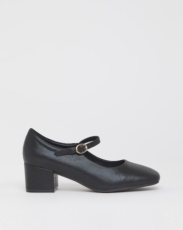 Heavenly Soles Patricia Block Heel Mary Janes - Wide Fit (E)