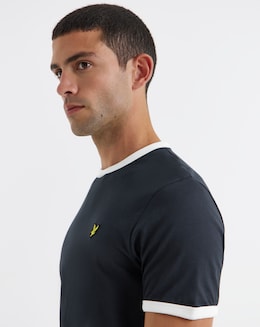 Lyle &amp; Scott Navy Short Sleeve Ringer T-Shirt