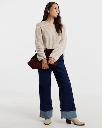 Semi Sheer Slash Neck Jumper