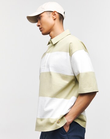 Armor Lux Striped Pale Olive Rugby Polo - Pale Olive