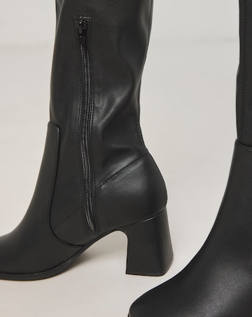 Chana Heeled Stretch Boots Wide E Fit Curvy Plus to Extra Curvy Plus Calf