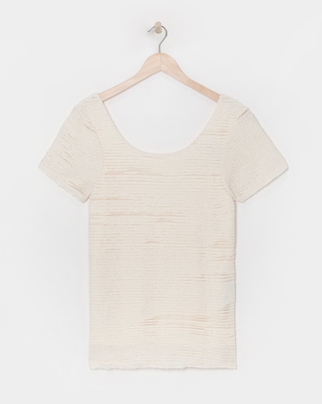 Ivory Scoop Back Frill Lace T-Shirt
