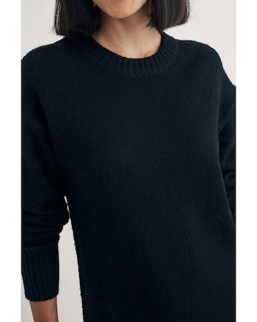 Nobody's Child Black Oversized Crew Neck Mini Jumper Dress