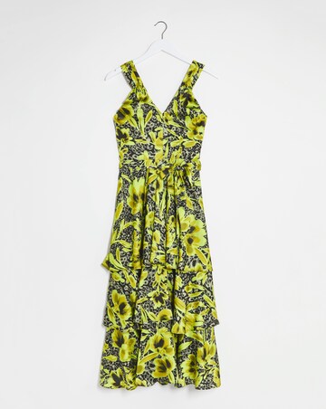 Joanna Hope Satin Tiered Maxi Dress