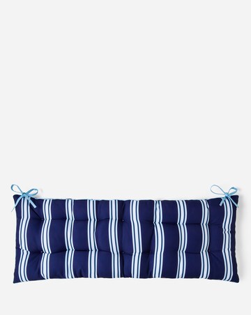 Tile Print Outdoor Benchpad with Striped Reverse