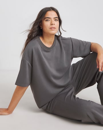 Simply Be Slate Grey Luxe Modal Short Sleeve Sweatshirt