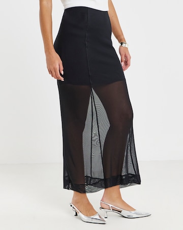 Simply Be Mesh Sheer Midi Skirt