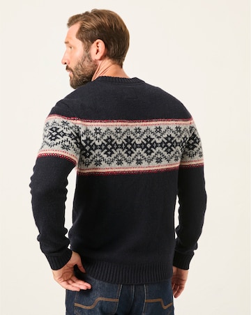 FatFace Snowflake Christmas Jumper (Regular & Tall) - Navy