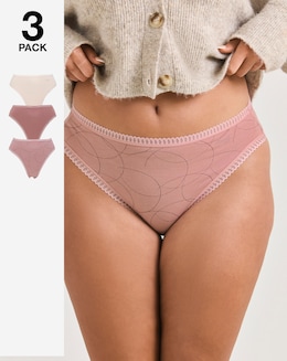Sloggi (3 Pack) Go Crush Tai Knickers Pink Mix