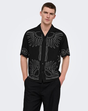 Only & Sons Wright Printed Shirt - Black