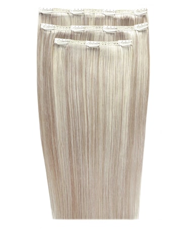 Beauty Works Deluxe Clip in 18inch Hair Extensions- Barely Blonde