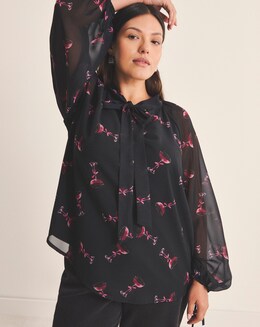 Georgette Pussy Bow Blouse