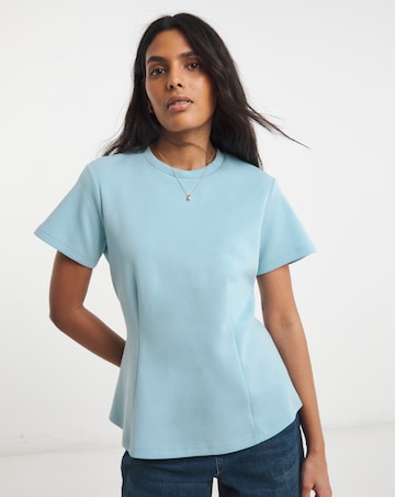 Simply Be Soft Blue Cinched In Waist Top