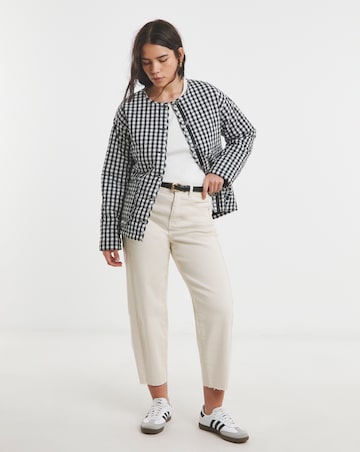 Simply Be Black Quilted Gingham Jacket