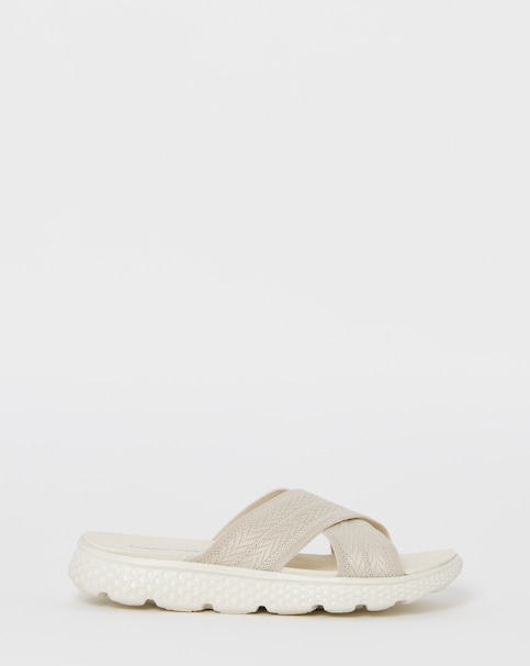 Cushion Walk Beige Crossover Mules - Extra Wide Fit (EEE)