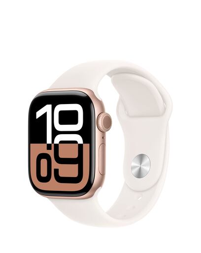 Apple Watch Series 10 GPS 42mm Rose Gold Aluminium Case, Sport