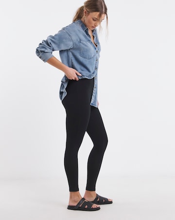 2 Pack Black Cotton Rich High Waisted Leggings