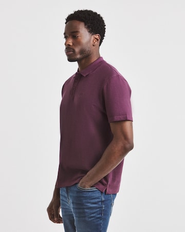 Union Relaxed Fit Pique Polo - Plum