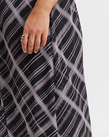 Simply Be Mono Check Chiffon Midaxi Skirt