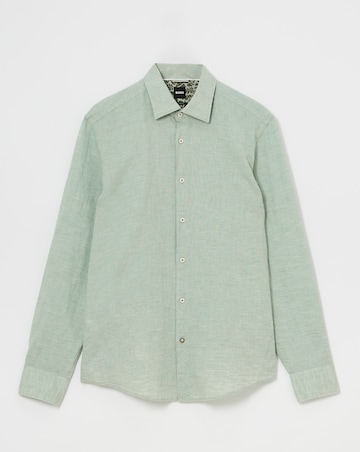 BOSS Linen Mix Pale Green Shirt